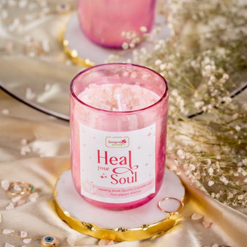 Buy Rose Quartz Crystal Soy Wax Candle Candles from Vaaree