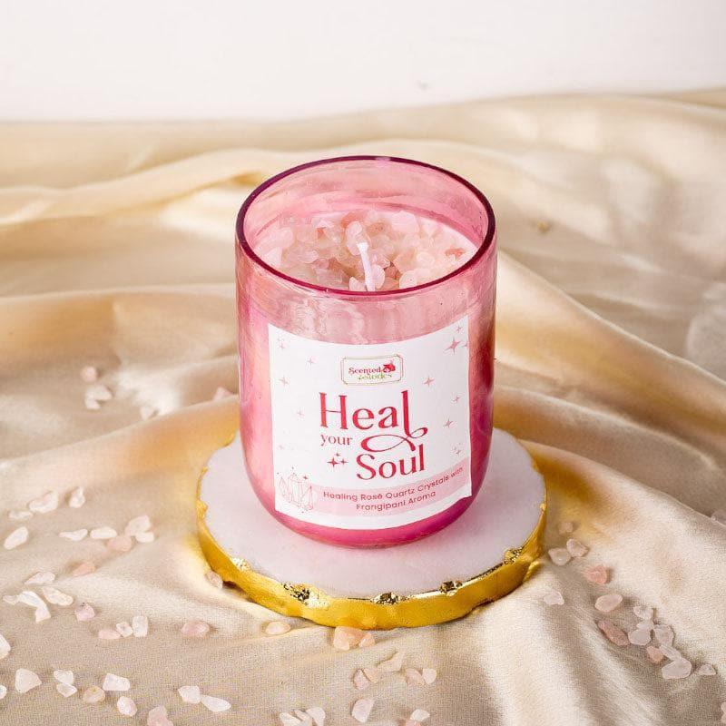 Buy Rose Quartz Crystal Soy Wax Candle Candles from Vaaree