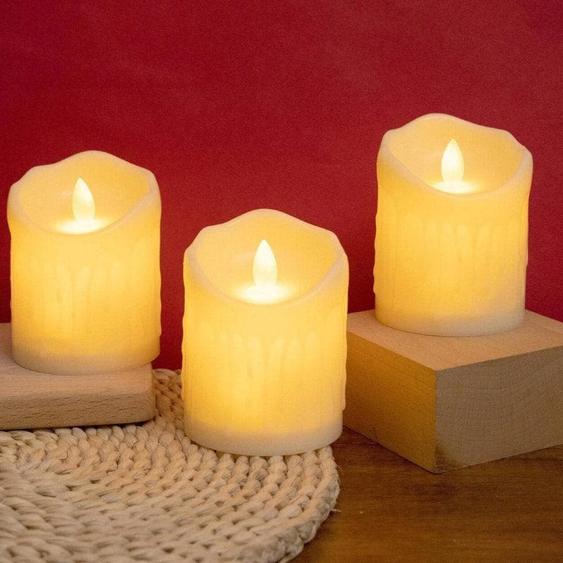 Buy Royo LED Pillar Candles - Set Of Three Candles from Vaaree