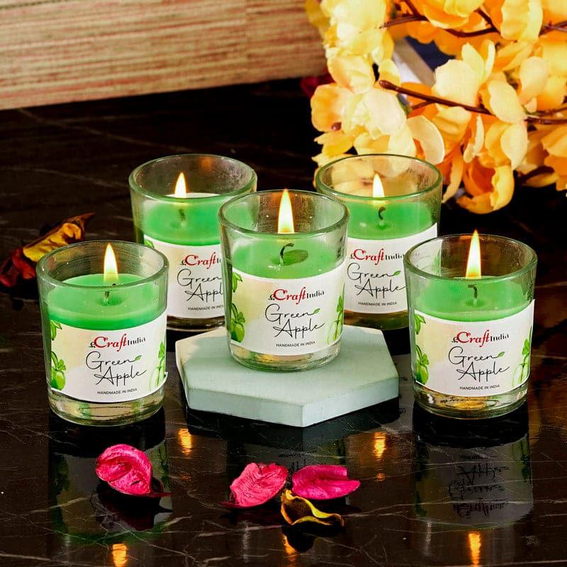 Buy Seema Green Apple Scented Candle - Set Of Five Candles from Vaaree