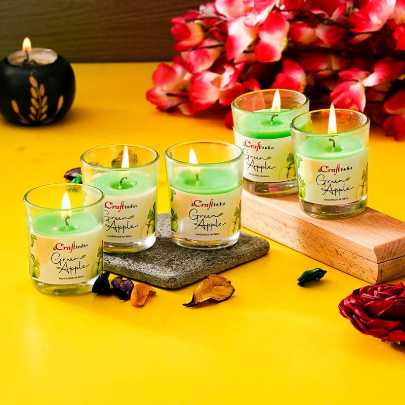 Buy Seema Green Apple Scented Candle - Set Of Five Candles from Vaaree