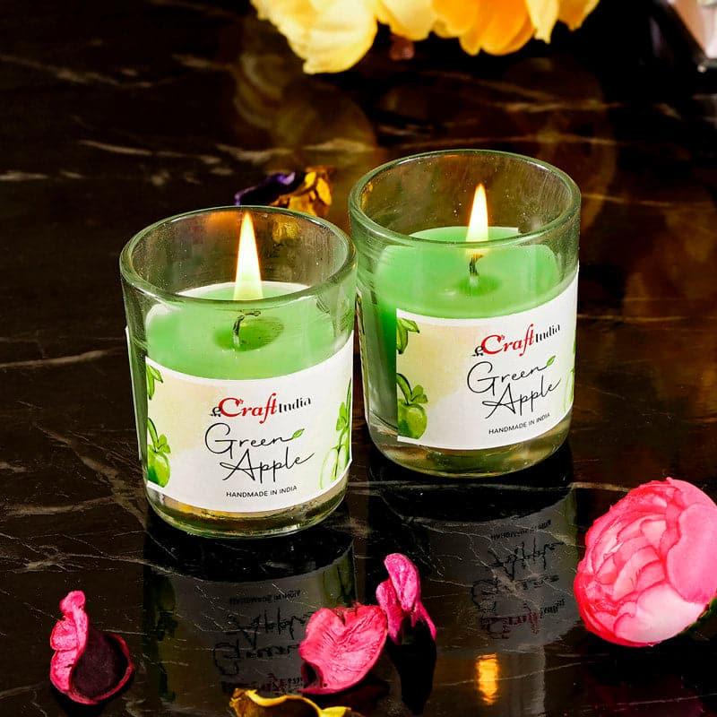 Buy Seema Green Apple Scented Candle - Set Of Two Candles from Vaaree