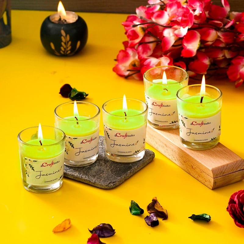 Buy Seema Jasmine Scented Candle - Set Of Five Candles from Vaaree