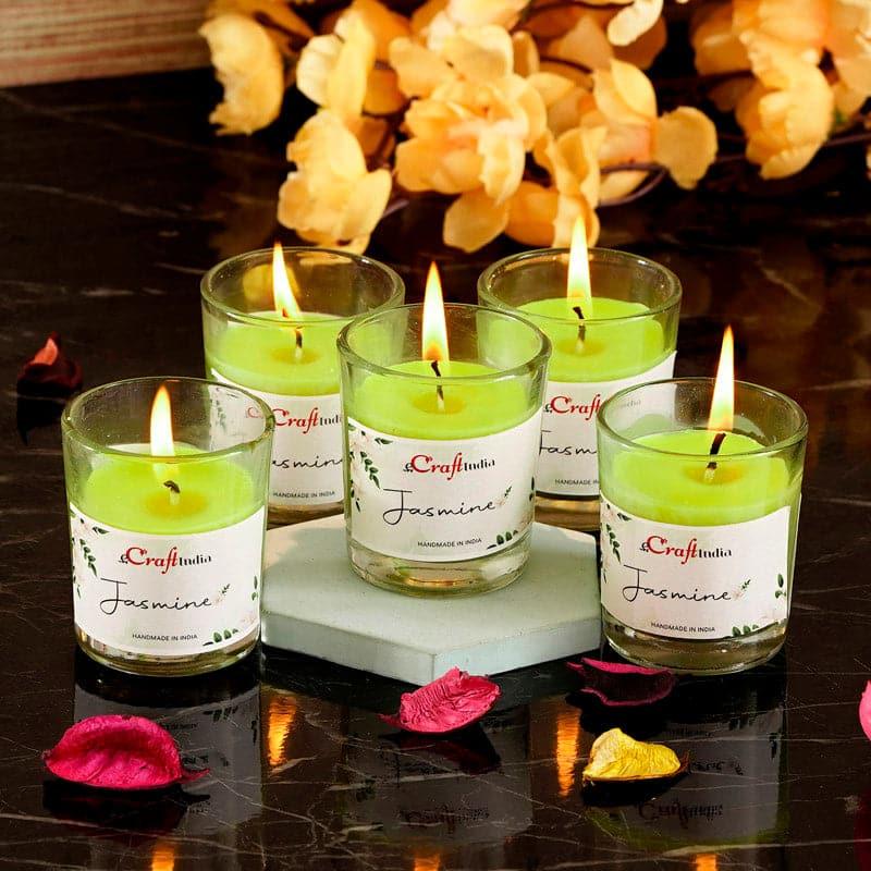 Buy Seema Jasmine Scented Candle - Set Of Five Candles from Vaaree