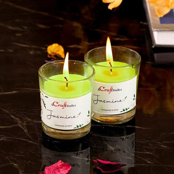 Buy Seema Jasmine Scented Candle - Set Of Two Candles from Vaaree