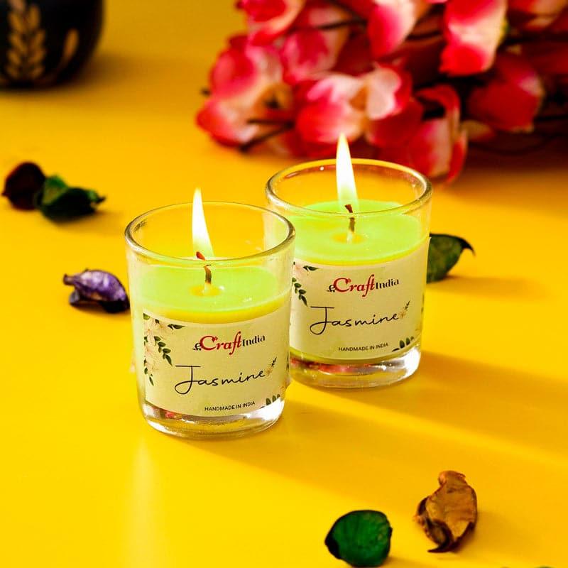 Buy Seema Jasmine Scented Candle - Set Of Two Candles from Vaaree