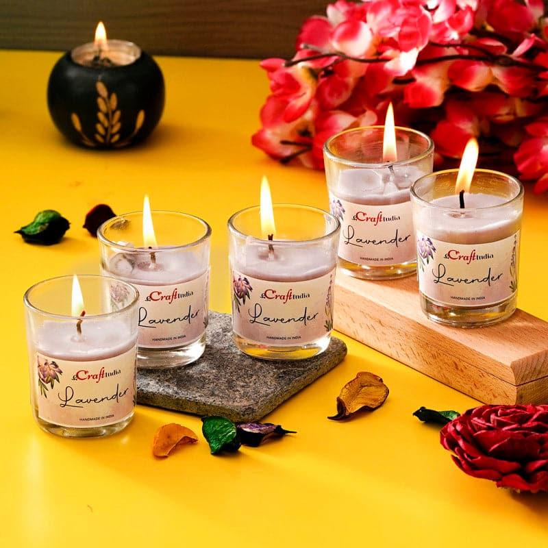 Buy Seema Lavender Scented Candle - Set Of Five Candles from Vaaree