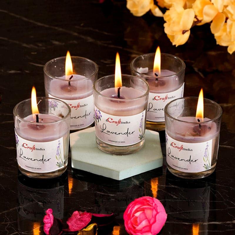 Buy Seema Lavender Scented Candle - Set Of Five Candles from Vaaree