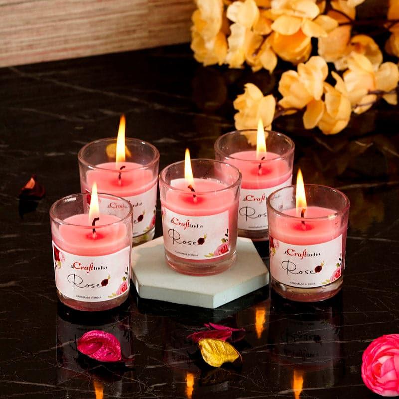 Buy Seema Rose Scented Candle - Set Of Five Candles from Vaaree