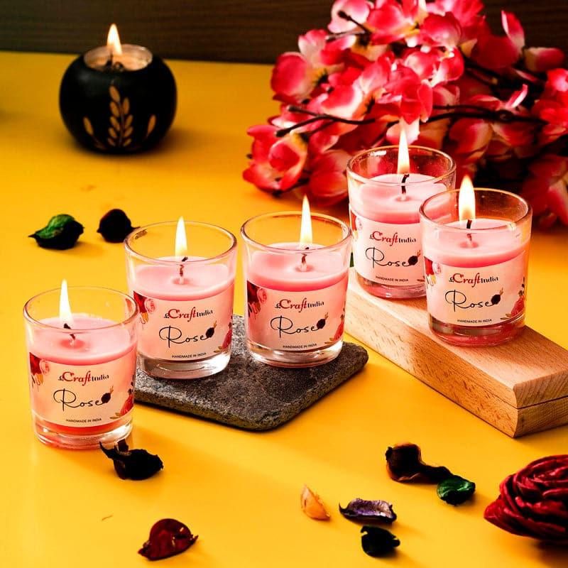 Buy Seema Rose Scented Candle - Set Of Five Candles from Vaaree