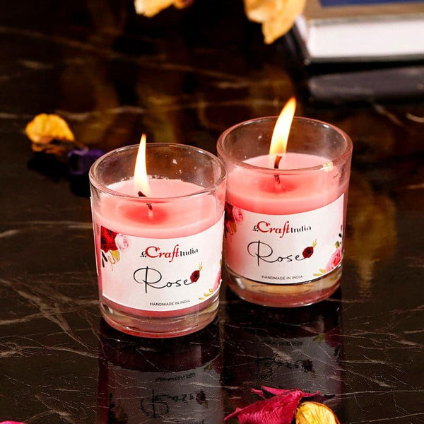 Buy Seema Rose Scented Candle - Set Of Two Candles from Vaaree