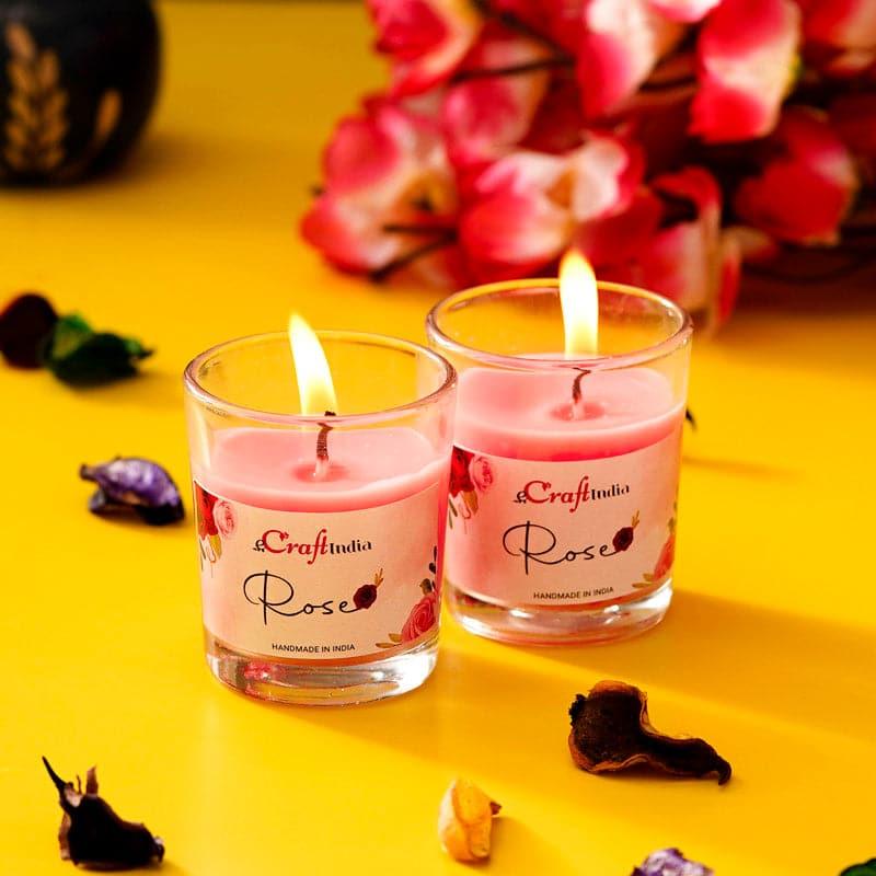 Buy Seema Rose Scented Candle - Set Of Two Candles from Vaaree