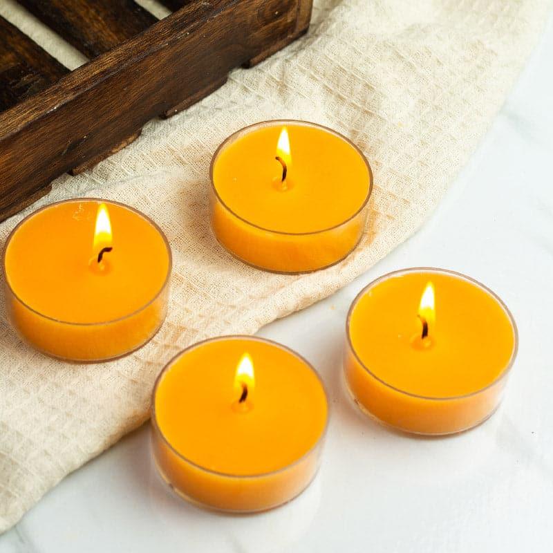 Buy Sidra Amber Quartz & Oudh Scented Candle - Set Of Four Candles from Vaaree