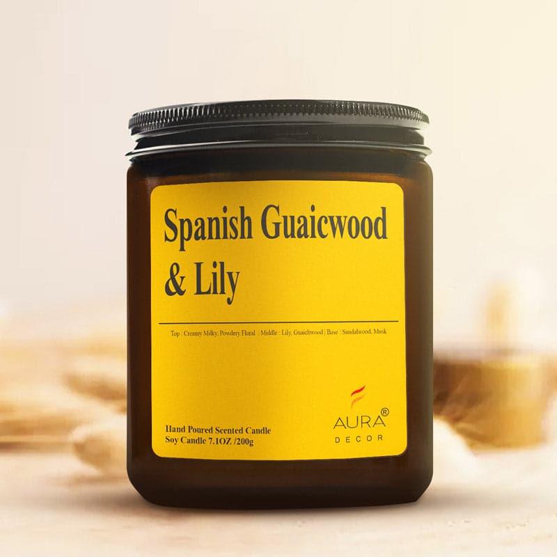 Buy Spanish Guwaicwood & Lily Scented Jar Candle - 200 GM Candles from Vaaree