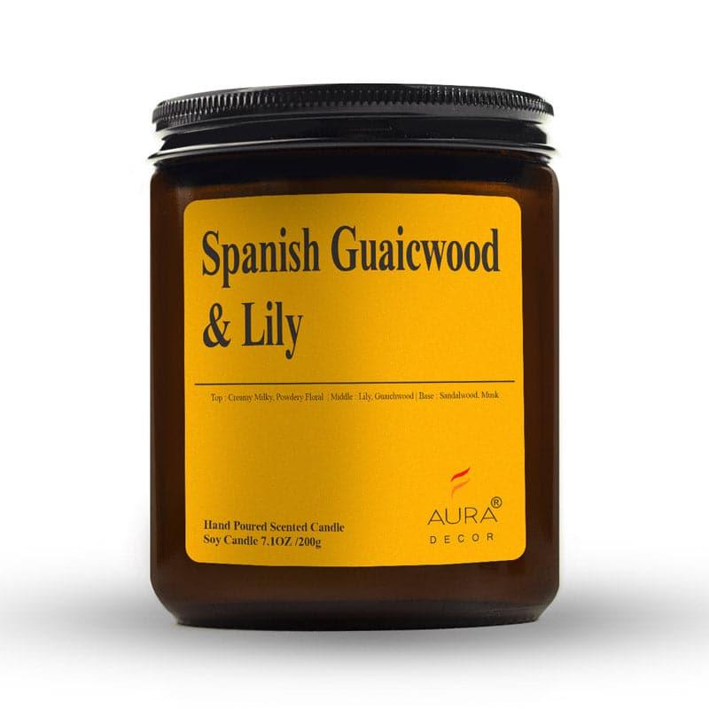 Buy Spanish Guwaicwood & Lily Scented Jar Candle - 200 GM Candles from Vaaree