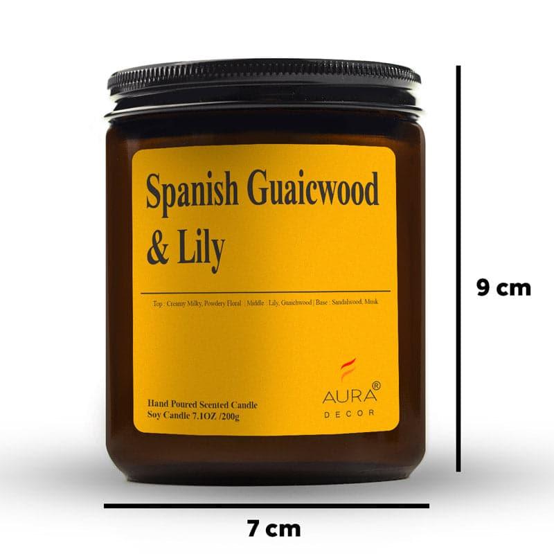 Buy Spanish Guwaicwood & Lily Scented Jar Candle - 200 GM Candles from Vaaree