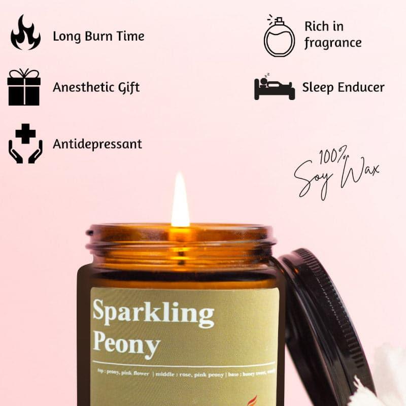 Candles - Sparkling Peony Scented Jar Candle - 100 GM