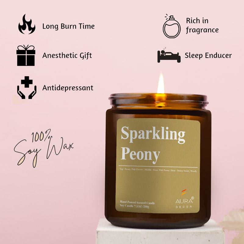 Buy Sparkling Peony Scented Jar Candle - 200 GM Candles from Vaaree