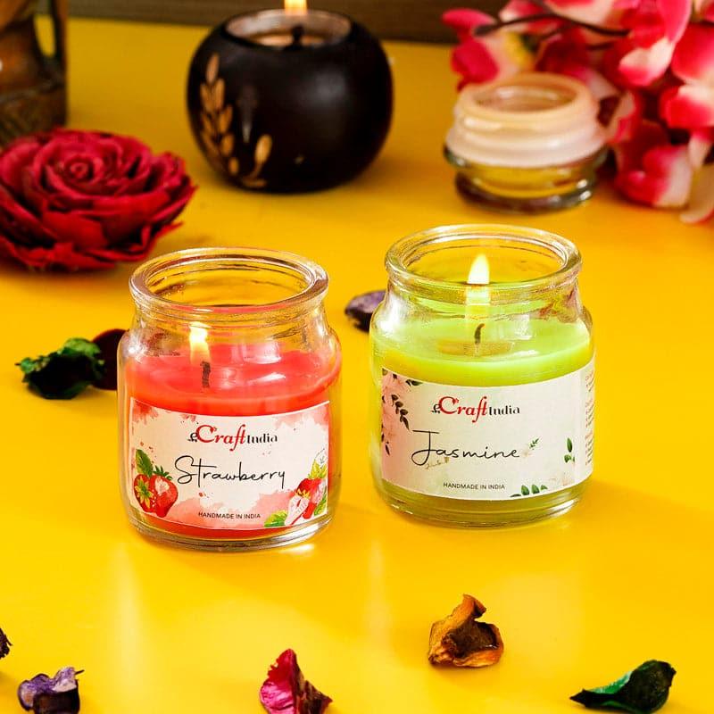 Buy Strawberry & Jasmine Scented Jar Candle - Set Of Two Candles from Vaaree