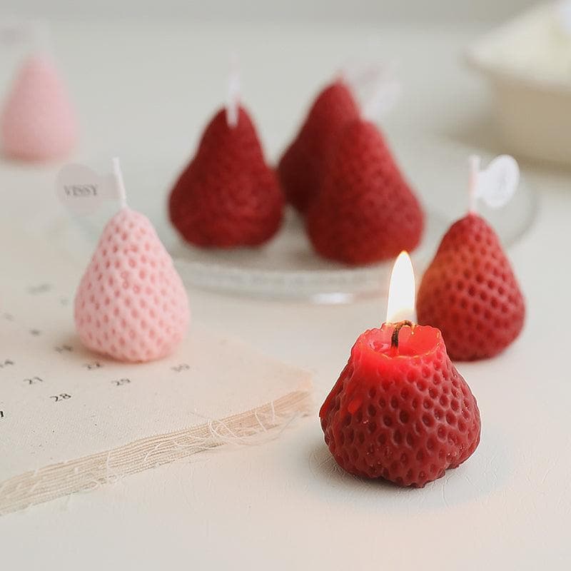 Candles - Strawberry Snap Candle - Set Of Four