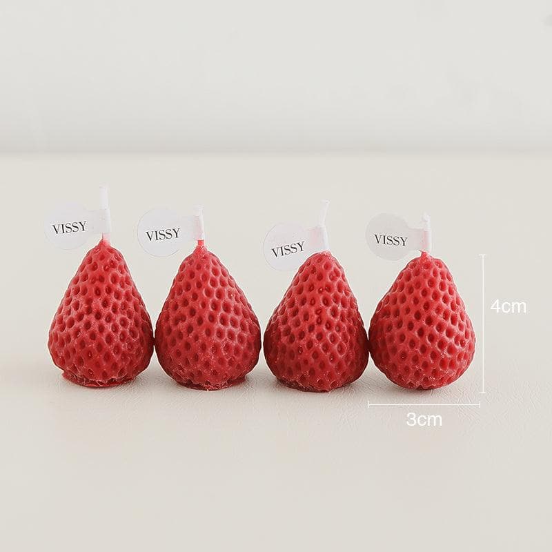 Buy Strawberry Snap Candle - Set Of Four Candles from Vaaree