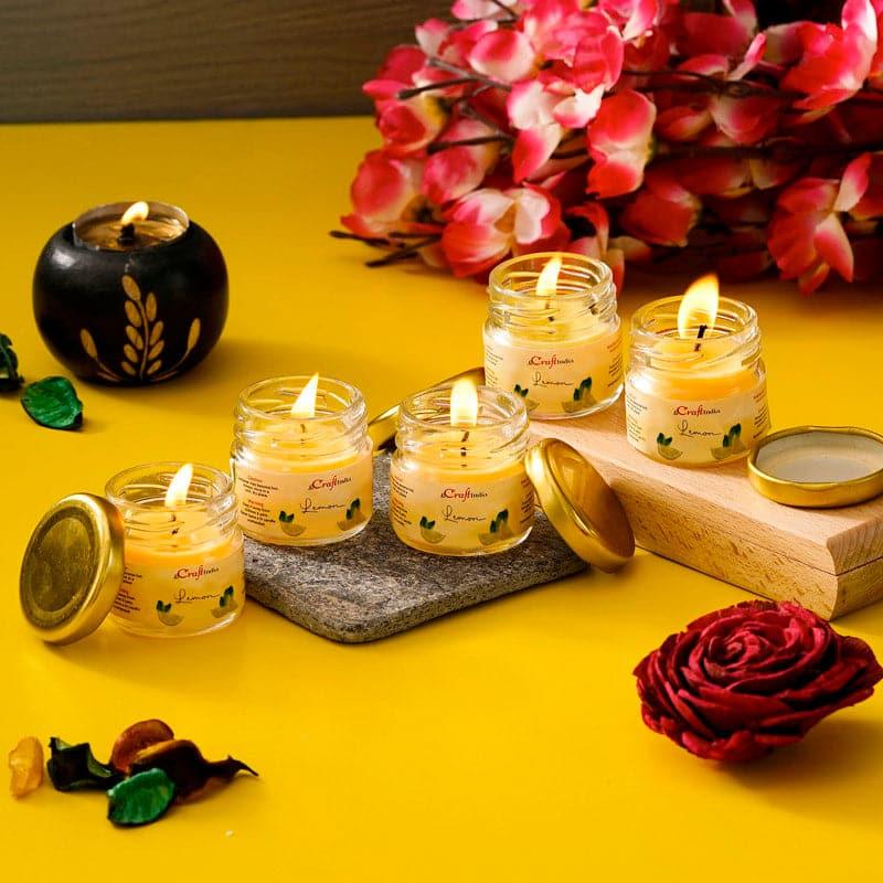 Buy Vespera Lemon Scented Candle - Set Of Five Candles from Vaaree