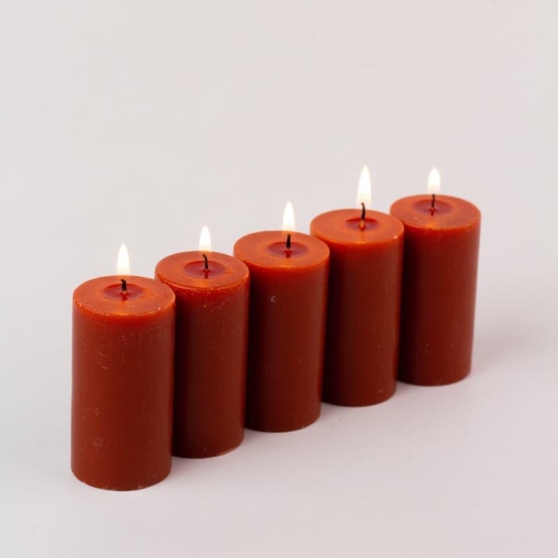 Buy Zabini Chocolate Scented Pillar Candle - Set Of Five Candles from Vaaree