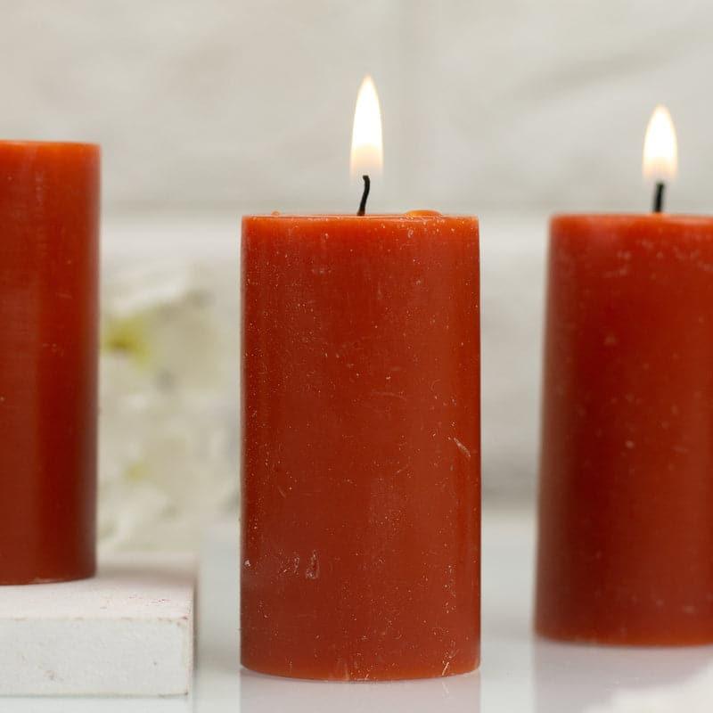 Buy Zabini Chocolate Scented Pillar Candle - Set Of Five Candles from Vaaree