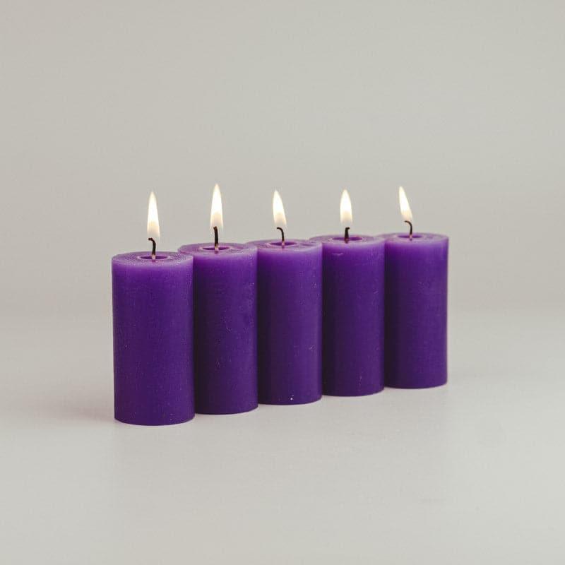 Buy Zabini Lavender Scented Pillar Candle - Set Of Five Candles from Vaaree