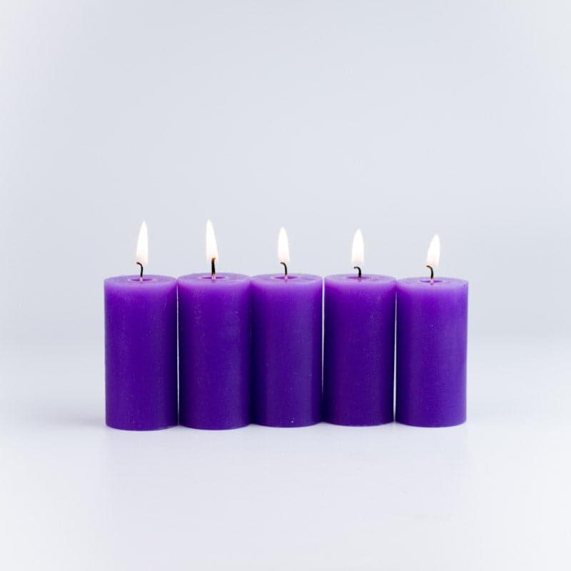 Buy Zabini Lavender Scented Pillar Candle - Set Of Five Candles from Vaaree