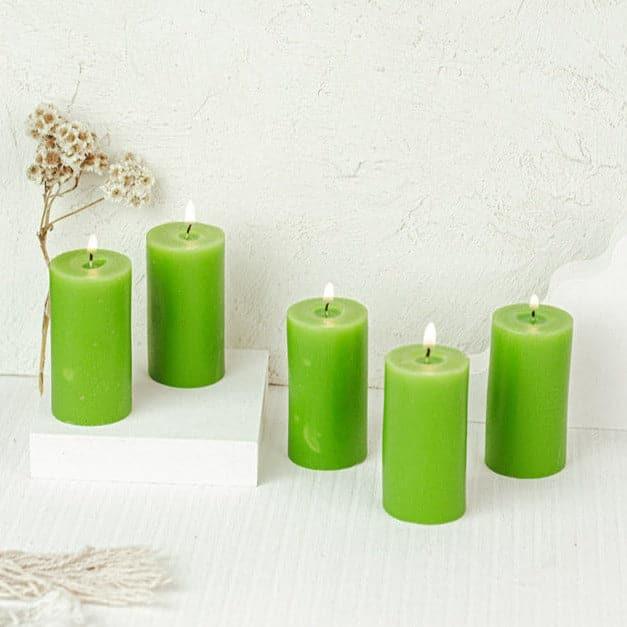 Buy Zabini Lemon Scented Pillar Candle - Set Of Five Candles from Vaaree