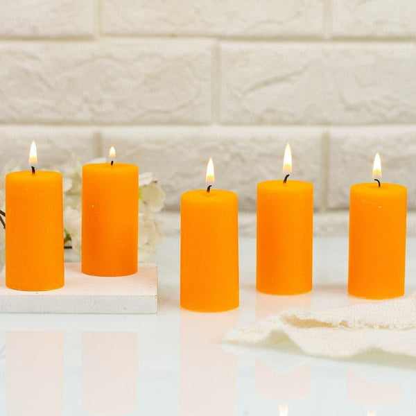 Candles - Zabini Mandarin Scented Pillar Candle - Set Of Five