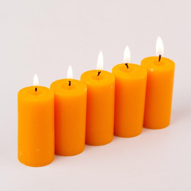 Buy Zabini Mandarin Scented Pillar Candle - Set Of Five Candles from Vaaree