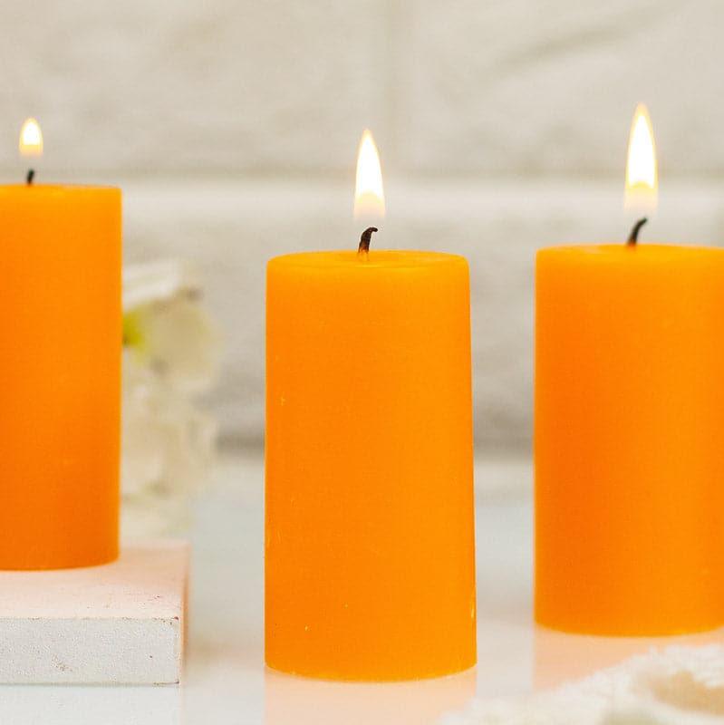 Buy Zabini Mandarin Scented Pillar Candle - Set Of Five Candles from Vaaree