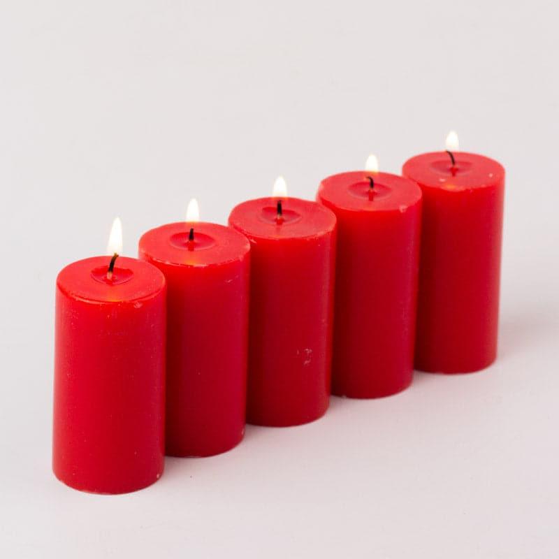 Buy Zabini Strawberry Scented Pillar Candle - Set Of Five Candles from Vaaree