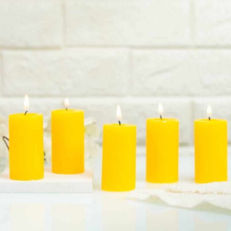 Buy Zabini Vanilla Scented Pillar Candle - Set Of Five Candles from Vaaree