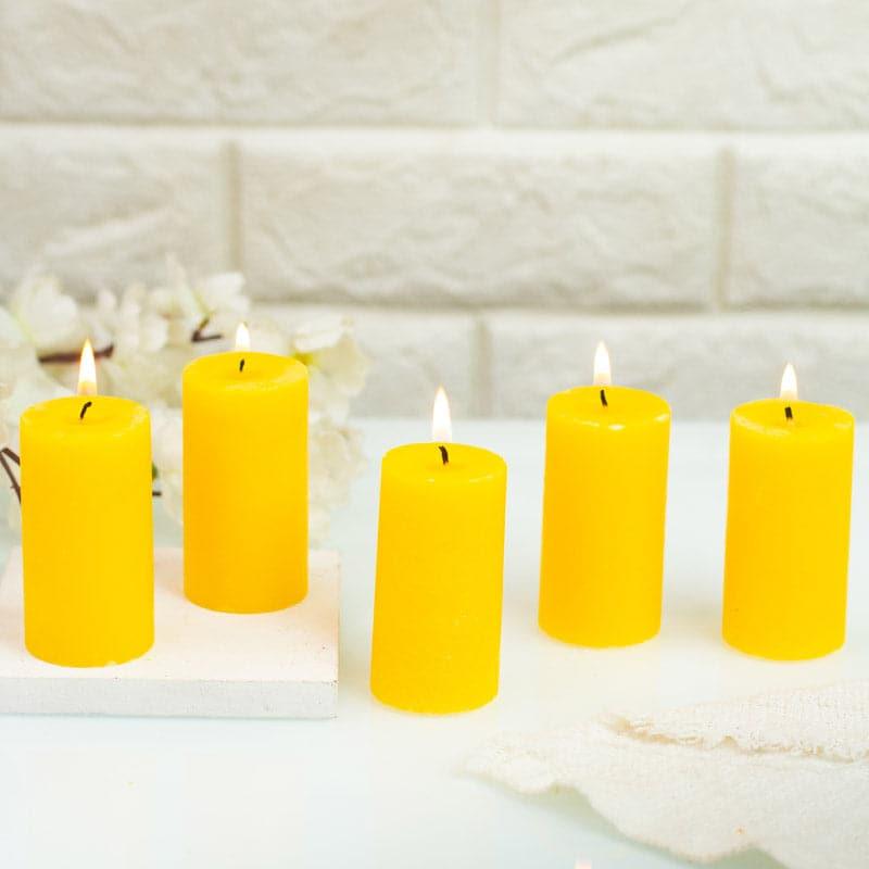 Buy Zabini Vanilla Scented Pillar Candle - Set Of Five Candles from Vaaree