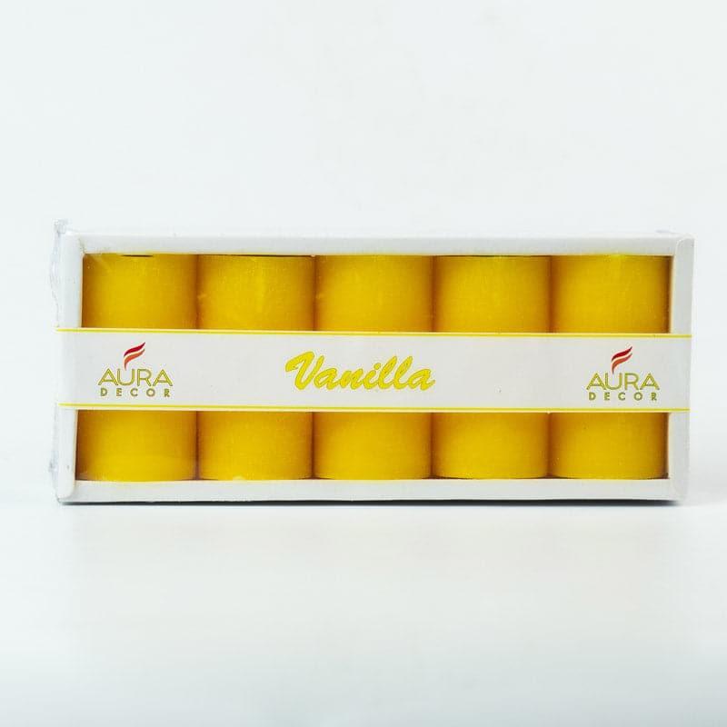 Buy Zabini Vanilla Scented Pillar Candle - Set Of Five Candles from Vaaree