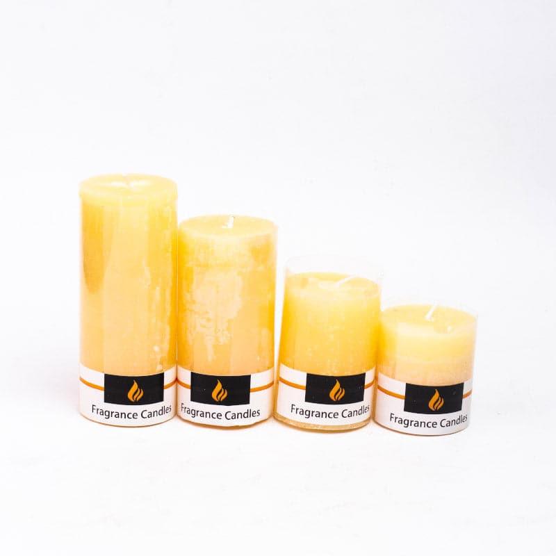 Buy Zora Vanilla Scented Pillar Candle - Set Of Four Candles from Vaaree