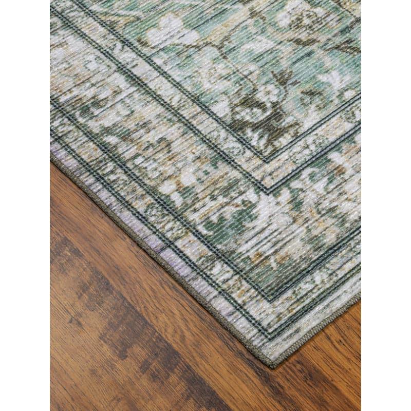 Carpet - Evina Ethnic Anti Slip Carpet - Beige & Green
