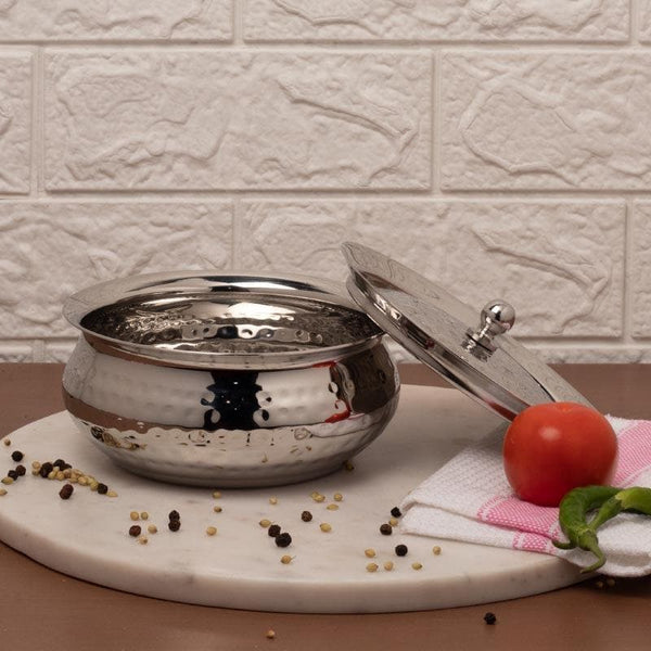 Casserole - Vintage Charm Hammered Serving Pot With Lid - 1100 ML