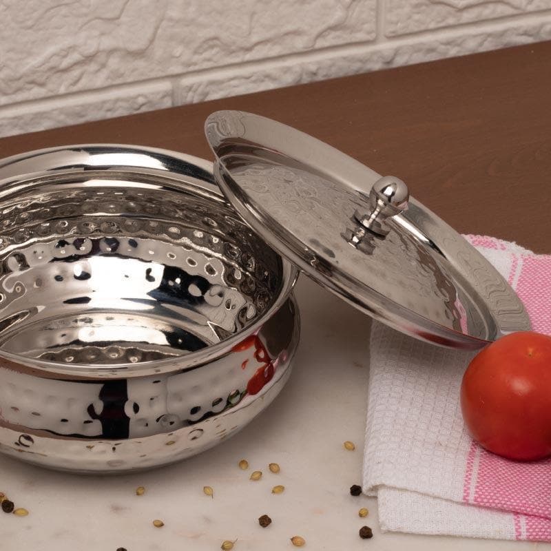 Casserole - Vintage Charm Hammered Serving Pot With Lid - 1100 ML