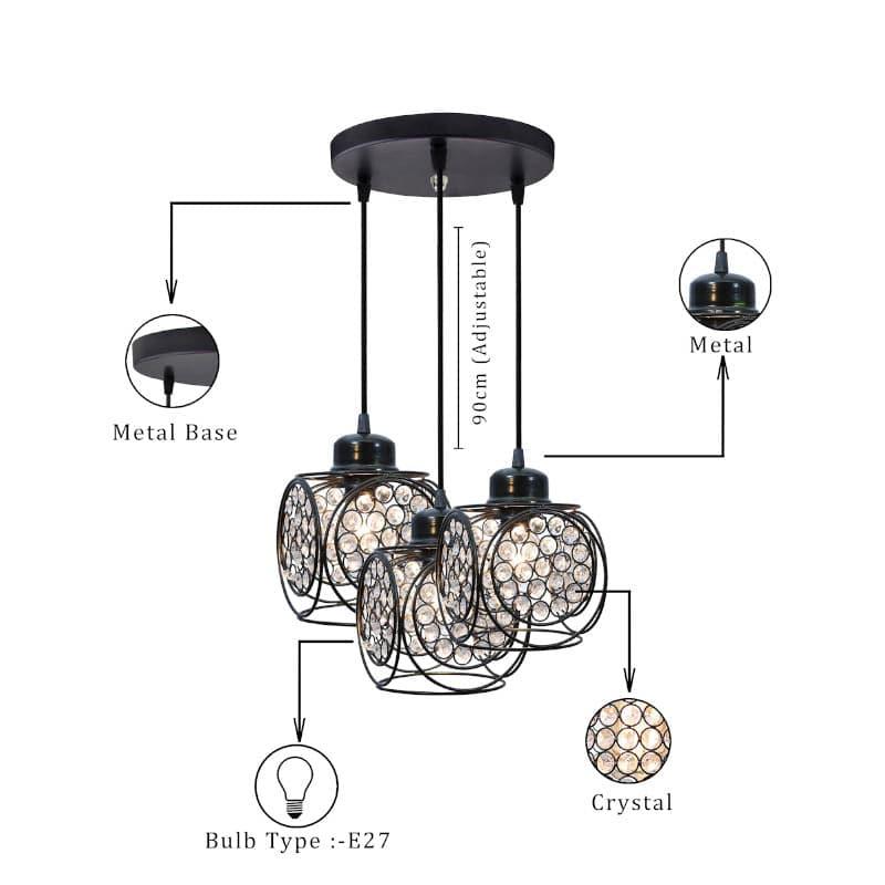 Buy Capri Cluster Pendant Lamp - Black Ceiling Lamp from Vaaree