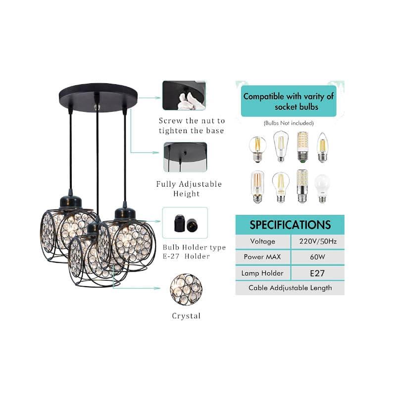 Buy Capri Cluster Pendant Lamp - Black Ceiling Lamp from Vaaree