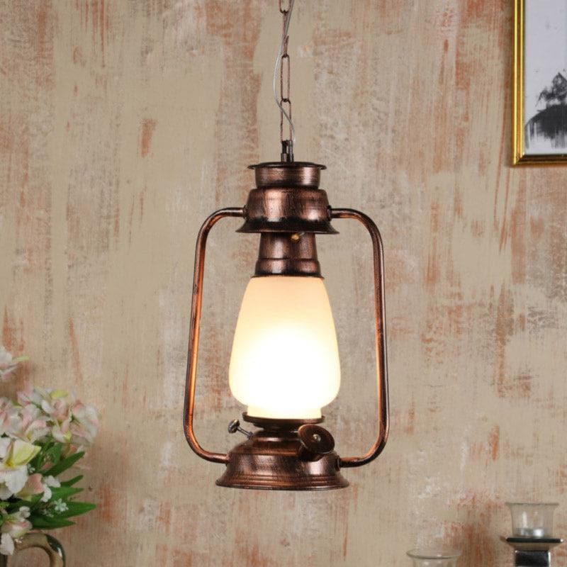 Ceiling Lamp - Grio Glam Lantern Lamp - Antique Gold