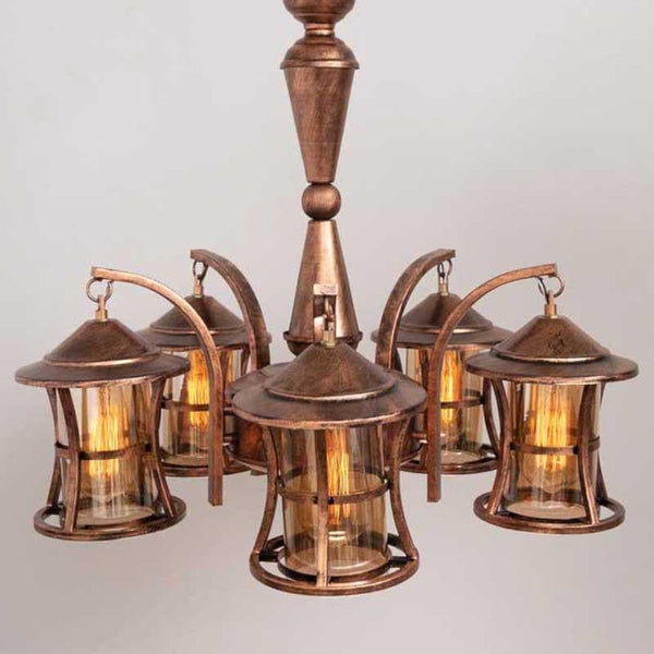 Buy Industrial Edison Chandelier - 5 Lights Ceiling Lamp from Vaaree