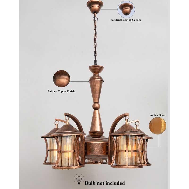 Buy Industrial Edison Chandelier - 5 Lights Ceiling Lamp from Vaaree