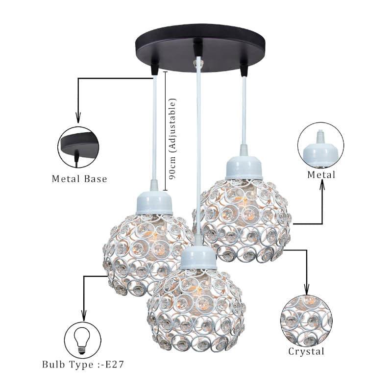 Buy Lousie Cluster Pendant Lamp - White Ceiling Lamp from Vaaree