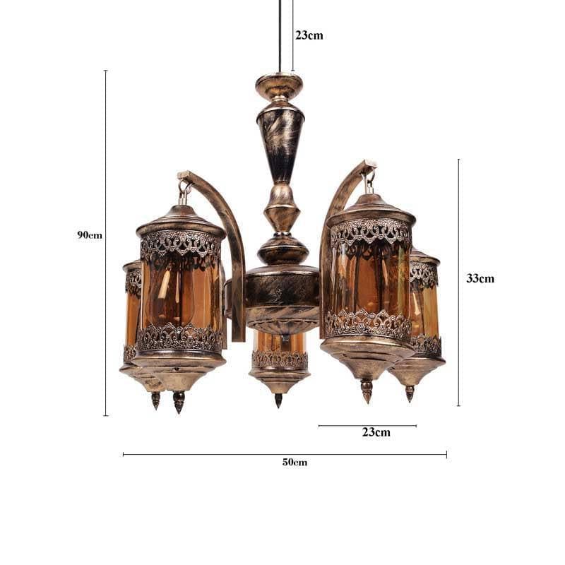 Buy Ornate Farola Chandelier - Five Lights Ceiling Lamp from Vaaree