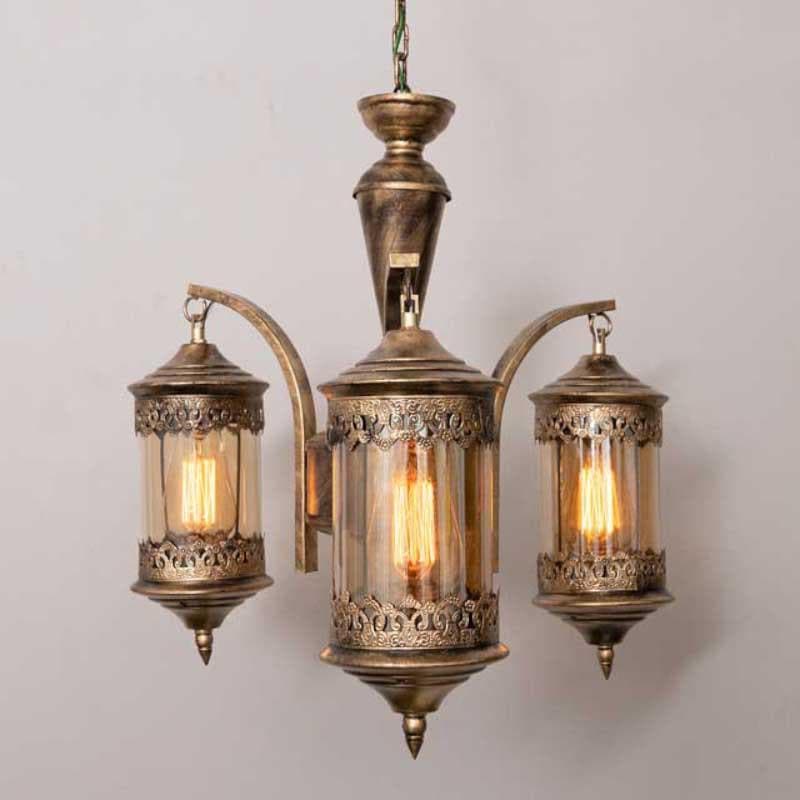 Buy Ornate Farola Chandelier - Three Lights Ceiling Lamp from Vaaree